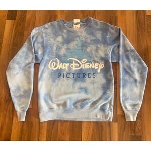 Walt Disney Pictures Blue Tie Dye Crew Neck Size Medium